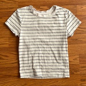 Splash| Horizontal Stripes Black and White Tee Shirt | Girls Size S